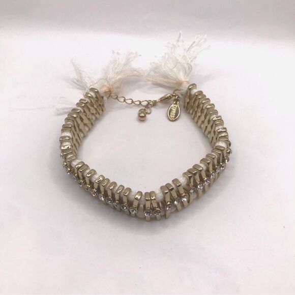 Express Gold and White Woven Bracelet - Picture 2 of 7